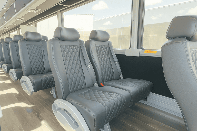 interior of Coach Bus Clearwater charter bus